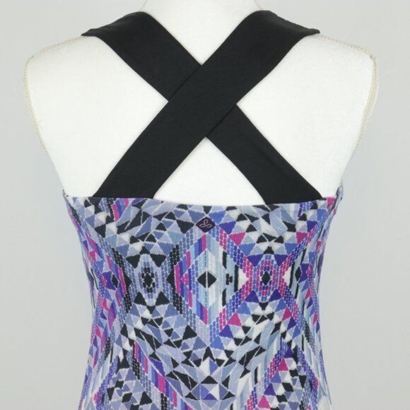 Prana Phoebe Women's Small Purple Multicolor Crisscross Strap Support Tank Top - Picture 5 of 8